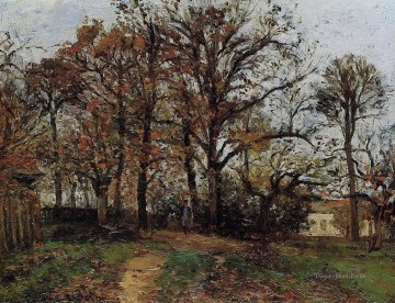 Autumn Canvas - trees on a hill autumn landscape in louveciennes 1872 Camille Pissarro